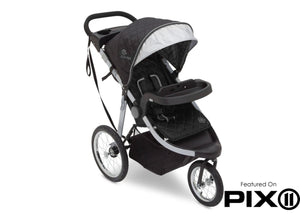 Delta Children J is for Jeep Brand Trek Grey Tonal (0261) Cross Country All Terrain Jogging Stroller Folded a4a 8