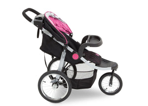 Delta Children J is for Jeep Brand Trek Pink Tonal (656) Cross Country All Terrain Jogging Stroller Full Right Side View, with Child Tray  c3c 15