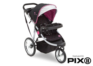 Delta Children J is for Jeep Brand Trek Pink Tonal (656) Cross Country All Terrain Jogging Stroller Folded c6c 18