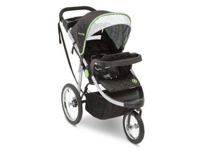 Delta Children J is for Jeep Brand Fairway (340) Cross Country All Terrain Jogging Stroller Right Side View, with Canopy, Child Tray and Sun Visor f1f 60