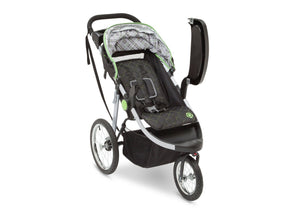 Delta Children J is for Jeep Brand Fairway (340) Cross Country All Terrain Jogging Stroller Right Side View, with Canopy, Child Tray f2f 5