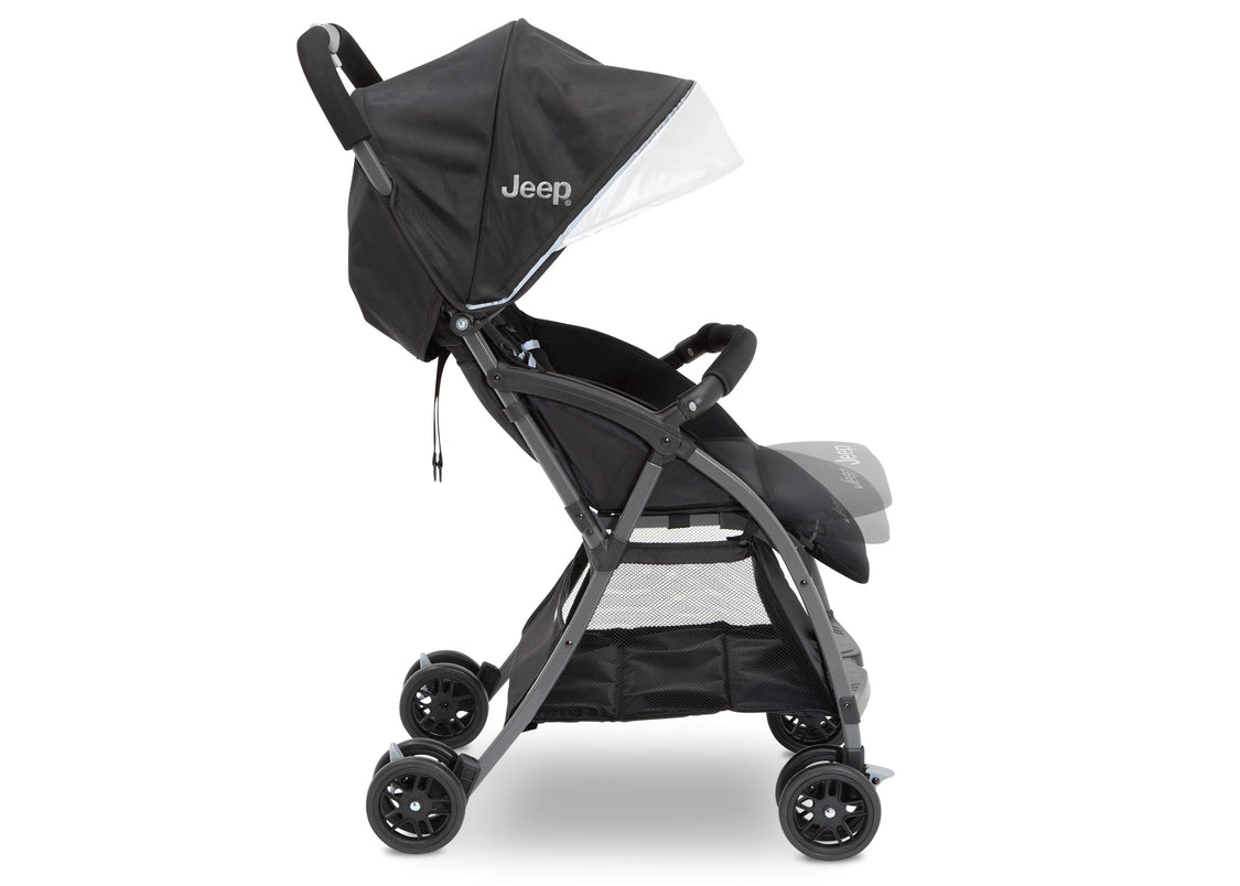 Jeep Ultralight Adventure Stroller by Delta Children, Dusk (2010), with an oversized canopy featuring a pop out SPF 50 sun visor 