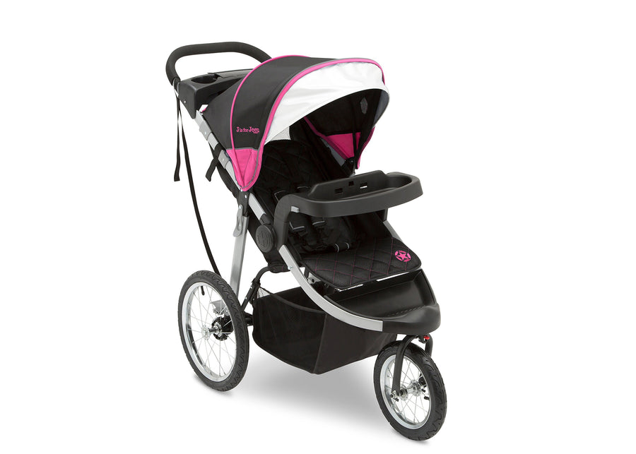 Jeep Unlimited Range Jogger by Delta Children, Trek Pink Tonal (656) with extendable European-style canopy 13-Jeep® Unlimited Range Jogger