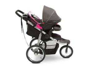 Jeep Unlimited Range Jogger by Delta Children, Trek Pink Tonal (656) with extendable European-style canopy 10