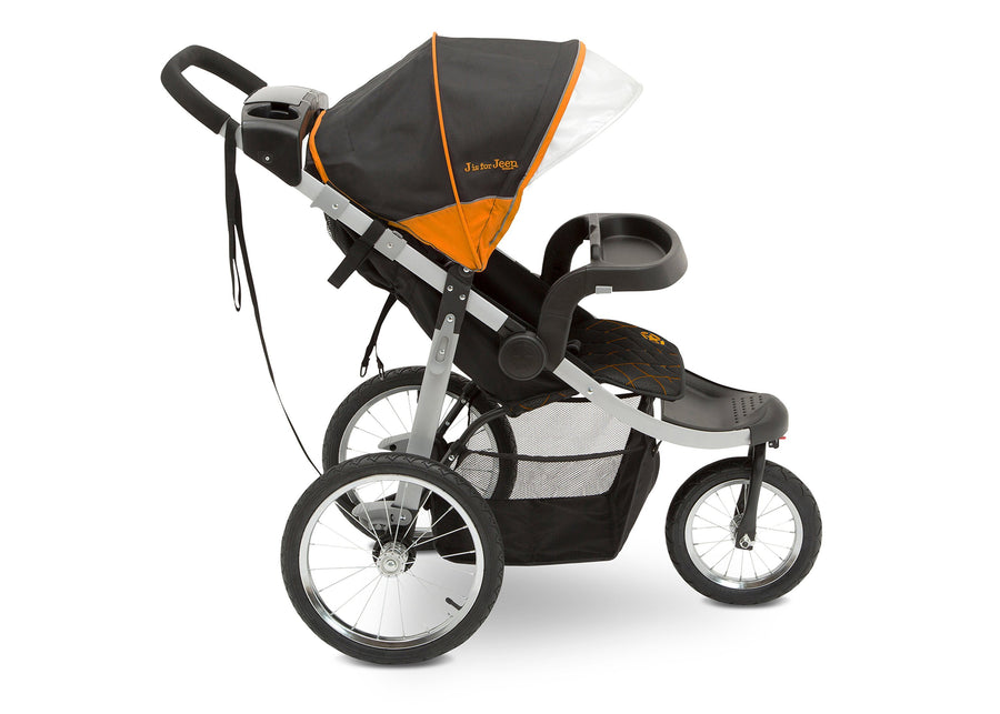 Jeep Unlimited Range Jogger by Delta Children, Trek Orange (835) with extra-large undercarriage storage bin 21-Jeep® Unlimited Range Jogger