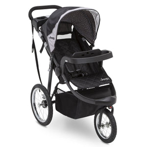 Jeep® Deluxe Patriot Open Trails Jogger by Delta Children,Charcoal Tracks (0251) , Full View 4-Jeep® Deluxe Patriot Open Trails Jogger