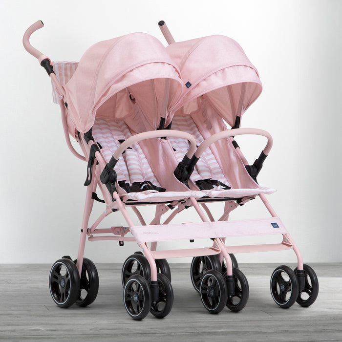 Pink Stripes (2356) 1-babyGap Classic Side-by-Side Double Stroller