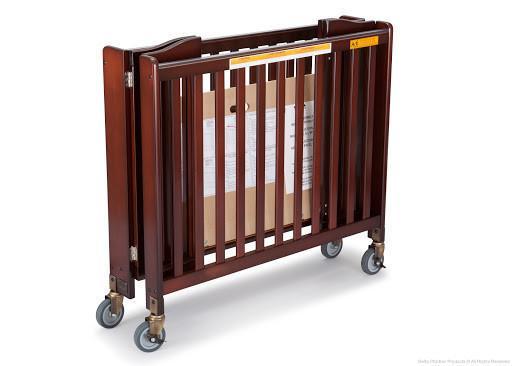 Simmons Kids Black Cherry Espresso (607) Foldaway Crib, Folded b2b 2-Foldaway Crib