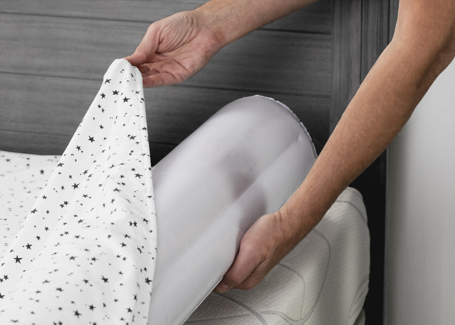 White (5051) 2-Inflatable Bed Rails for Toddlers & Kids with Foot Pump (2 Pack)