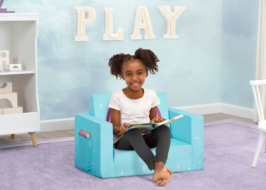 Blue Unicorn (5060) 1-Unicorn Cozee Flip Out Chair - 2-in-1 Convertible Chair to Lounger for Kids