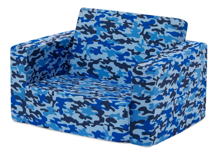 Blue Camo (5061) 14-Cozee Flip-Out Chair - 2-in-1 Convertible Chair to Lounger for Kids