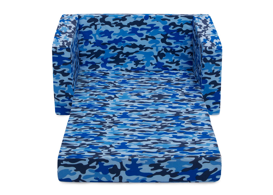 Blue Camo (5061) 16-Cozee Flip-Out Chair - 2-in-1 Convertible Chair to Lounger for Kids