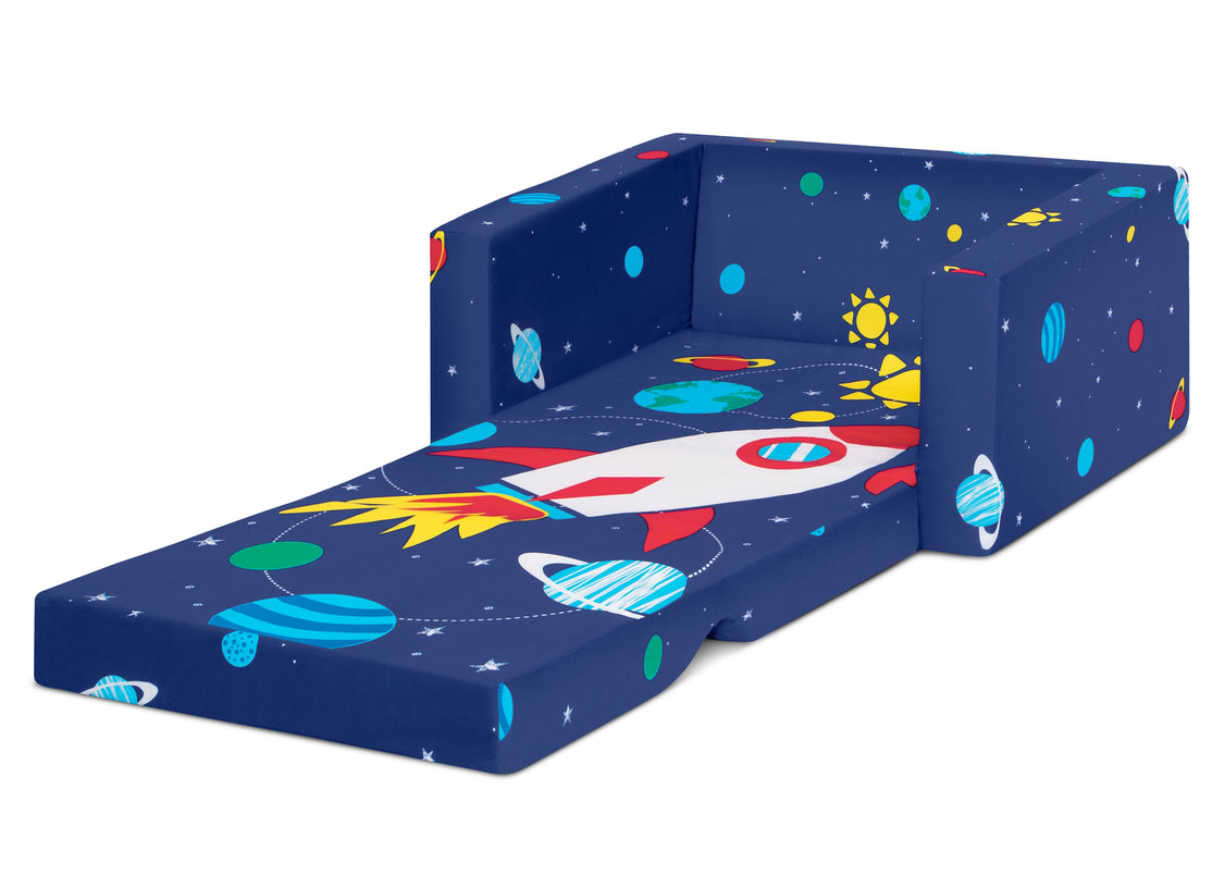 Spaceship Cozee Flip Out Chair - 2-in-1 Convertible Chair to Lounger for Kids Spaceship (5064)