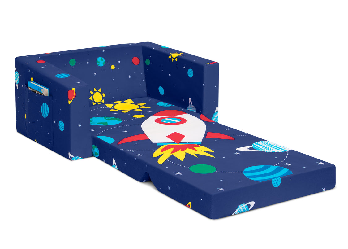 Spaceship Cozee Flip Out Chair - 2-in-1 Convertible Chair to Lounger for Kids 