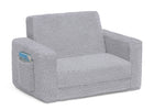 Grey Sherpa (5031) 3-Cozee Flip-Out Sherpa 2-in-1 Convertible Chair to Lounger for Kids