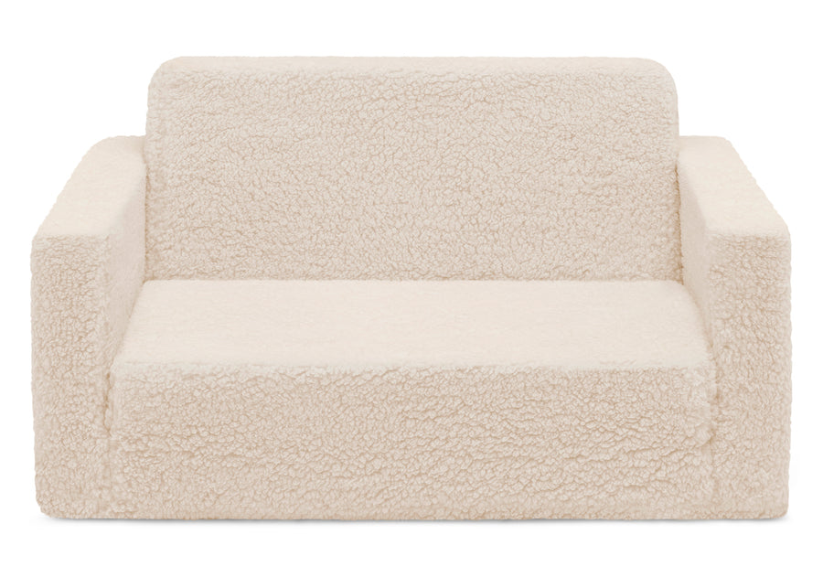 Cream Sherpa (5030) 11-Cozee Flip-Out Sherpa 2-in-1 Convertible Sofa to Lounger for Kids
