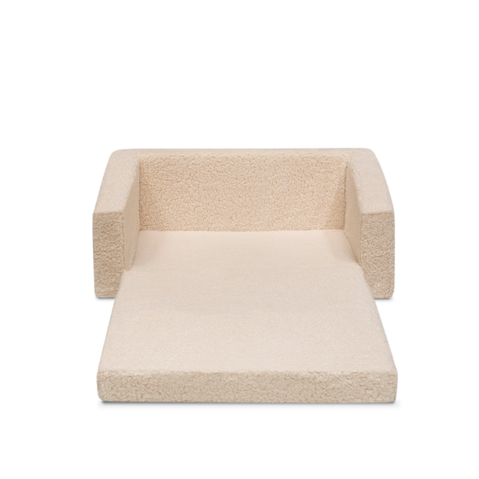 Cream Sherpa (5030)  6-Cozee Flip-Out Sherpa 2-in-1 Convertible Sofa to Lounger for Kids