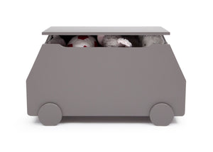 Delta Children Classic Grey (028) Metro Toy Box Front View with Props a4a 3