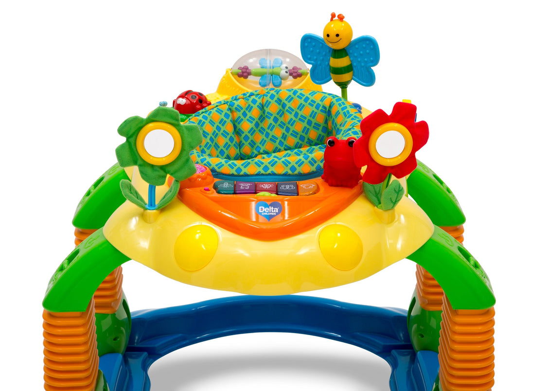 Delta Children Gridlock (387) Lil’ Play Station 4-in-1 Activity Walker Front Silo View