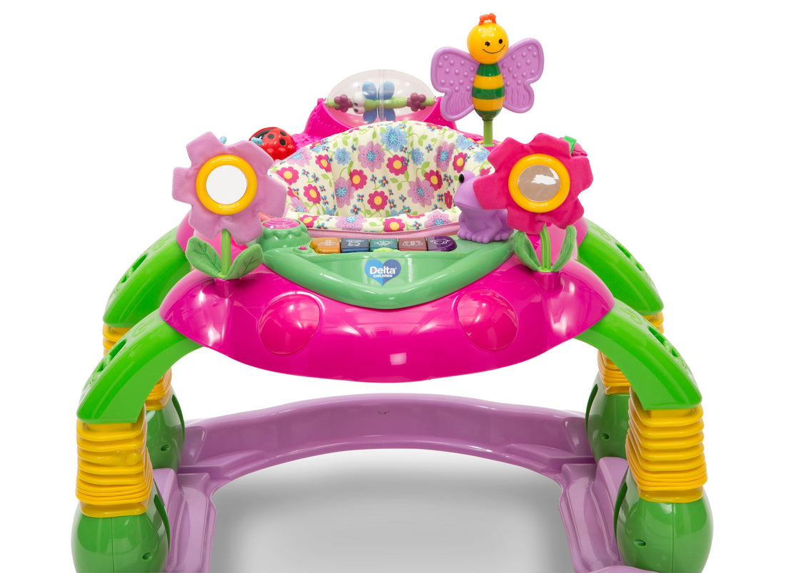 Delta Children Floral Garden (651) Lil’ Play Station 4-in-1 Activity Walker Front Silo View