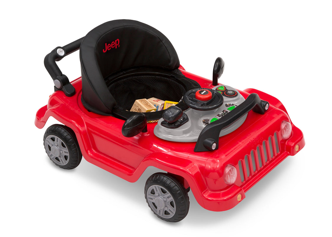  Jeep® Classic Wrangler 3-in-1 Grow With Me Walker, Anniversary Red (2312), Toy tray requires 2 AA batteries