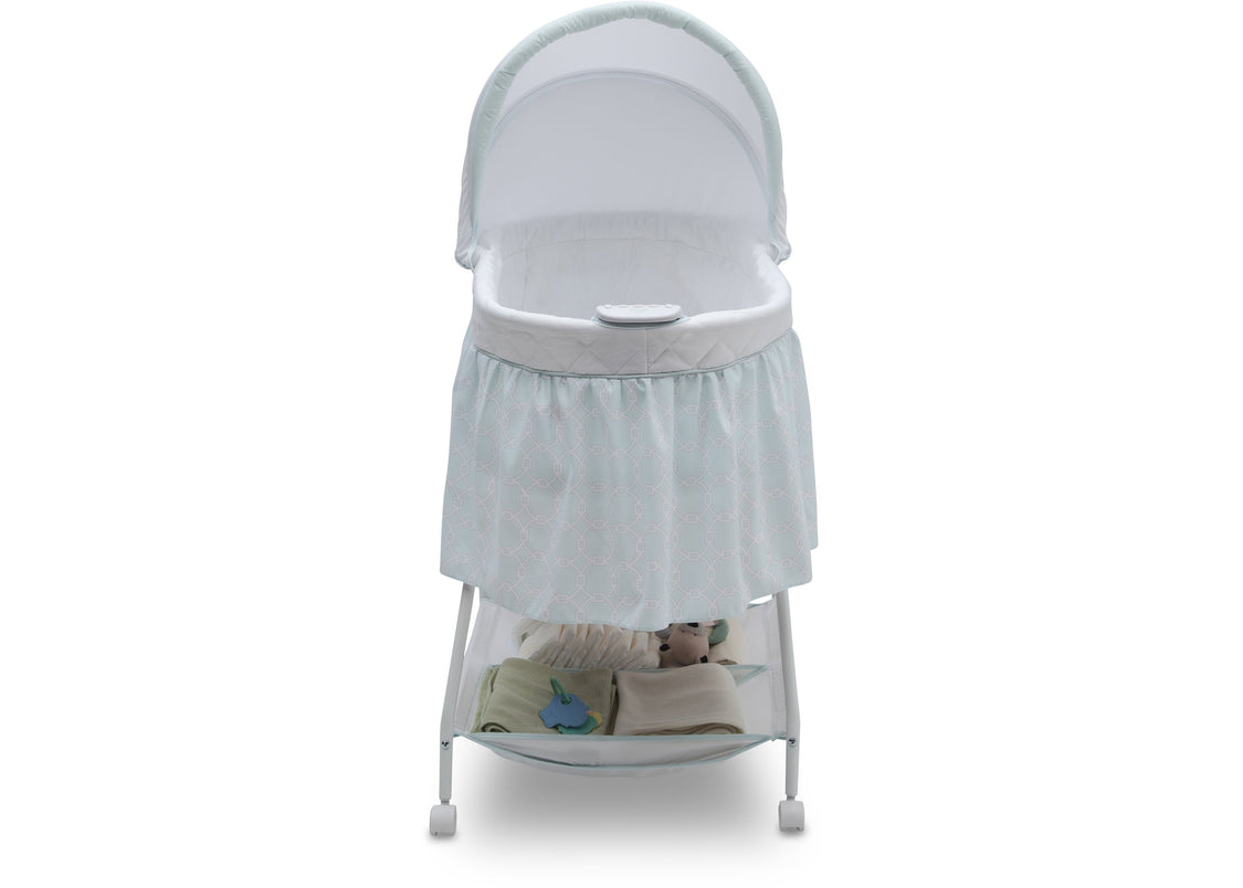 Delta Children Tivoli Gardens (373) Deluxe Sweet Beginnings Bassinet, Front Silo View f2f