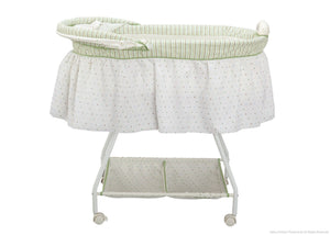 Delta Children Scarborough White (110) Ultimate Sweet Beginnings Bassinet, Full Side View with Canopy Option h2h 1