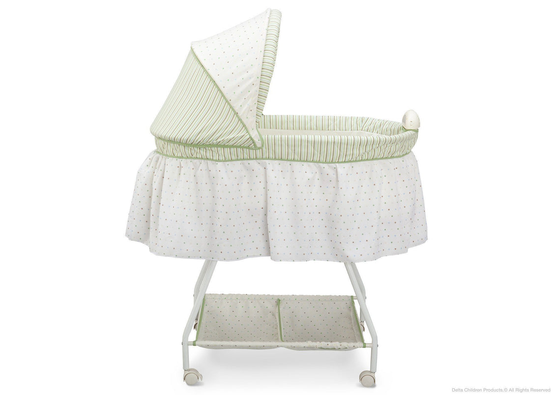 Delta Children Scarborough White Ultimate Sweet Beginnings Bassinet, Full Side View