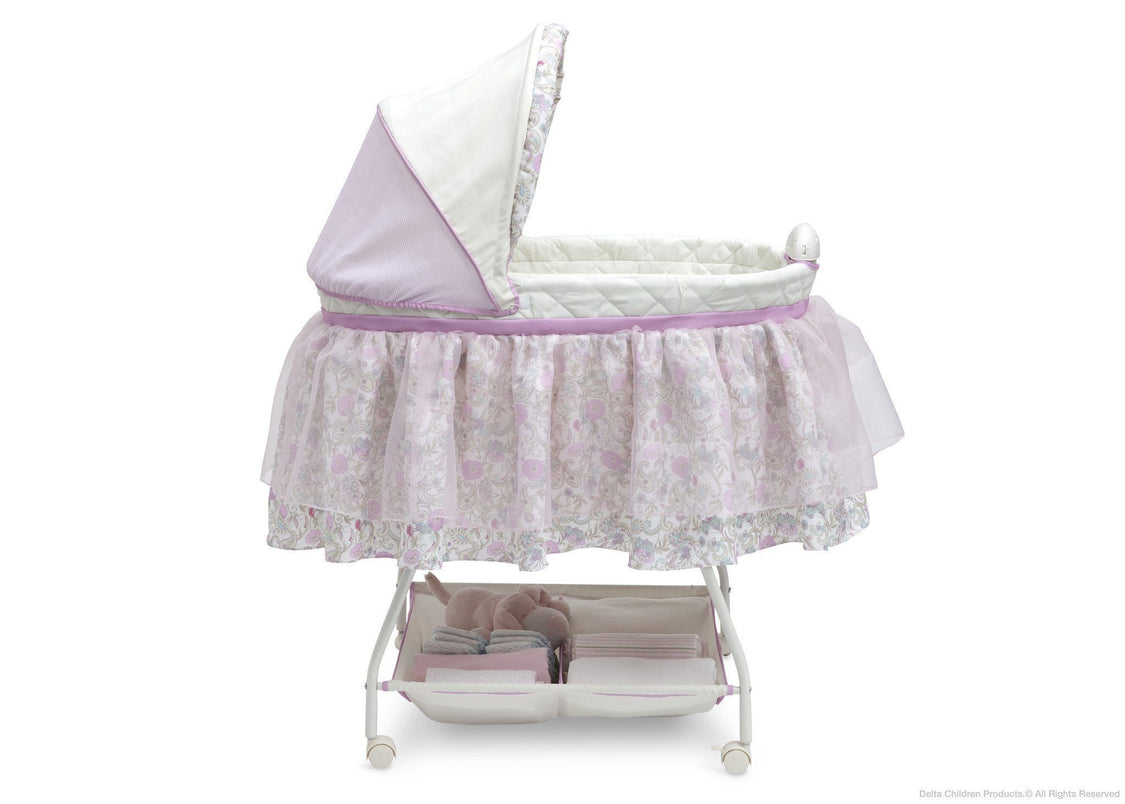 Delta Children Victorian Floral Ultimate Sweet Beginnings Bassinet, Full Side View