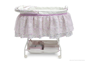 Delta Children Victorian Floral (303) Ultimate Sweet Beginnings Bassinet, Full Side View with Canopy Option c2c 7