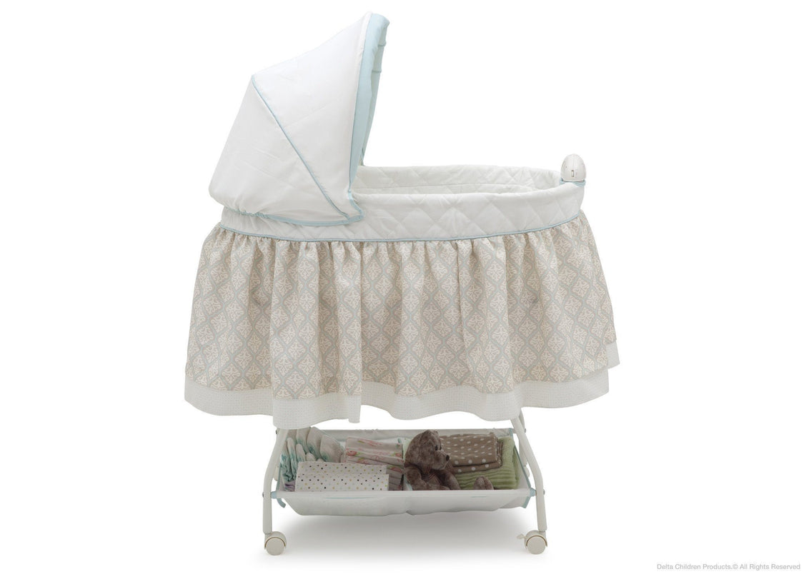 Delta Children Flourish Ultimate Sweet Beginnings Bassinet, Full Side View