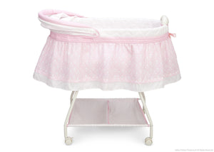 Delta Children Elegant Girl (680) Ultimate Sweet Beginnings Bassinet, Full Side View with Canopy Detail j2j 2