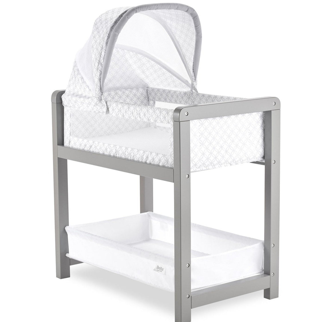 Classic Deluxe Wood Bedside Bassinet Sleeper Grey (2130)