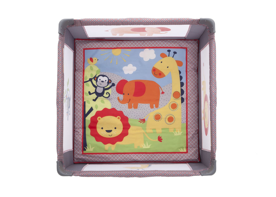 Delta Children Safari Fun In The Jungle (745) Novel Ideas Square 36 by 36 Playard, Bird's Eye View c3c 3-Square 36
