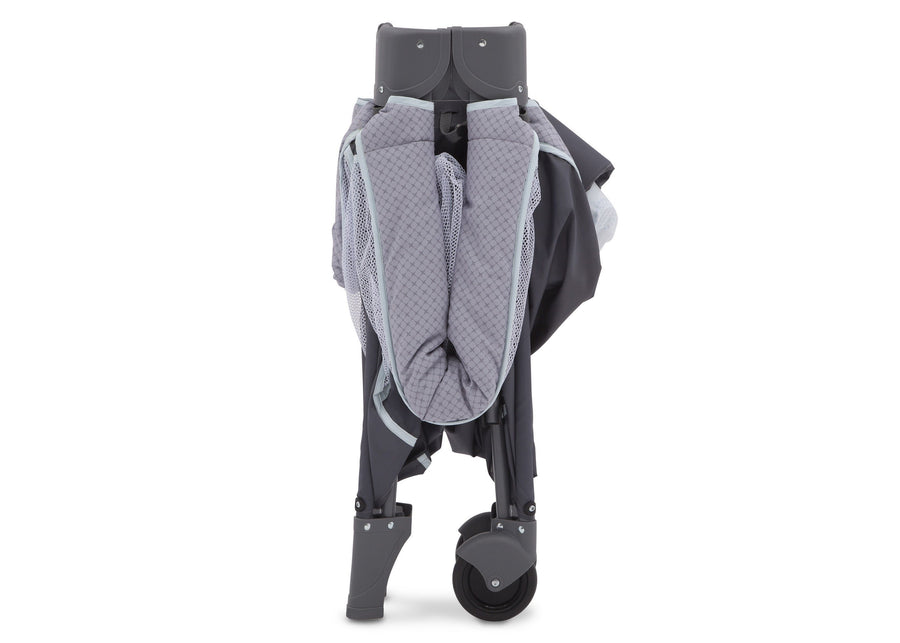 Delta Children Eclipse (2063) LX Deluxe Play Yard, folded view, a4a 6-LX Deluxe Portable Baby Play Yard With Removable Bassinet and Changing Table