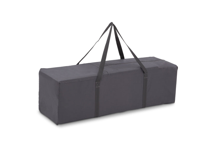 Delta Children Eclipse (2063) LX Deluxe Play Yard, stored view, a5a 7-LX Deluxe Portable Baby Play Yard With Removable Bassinet and Changing Table