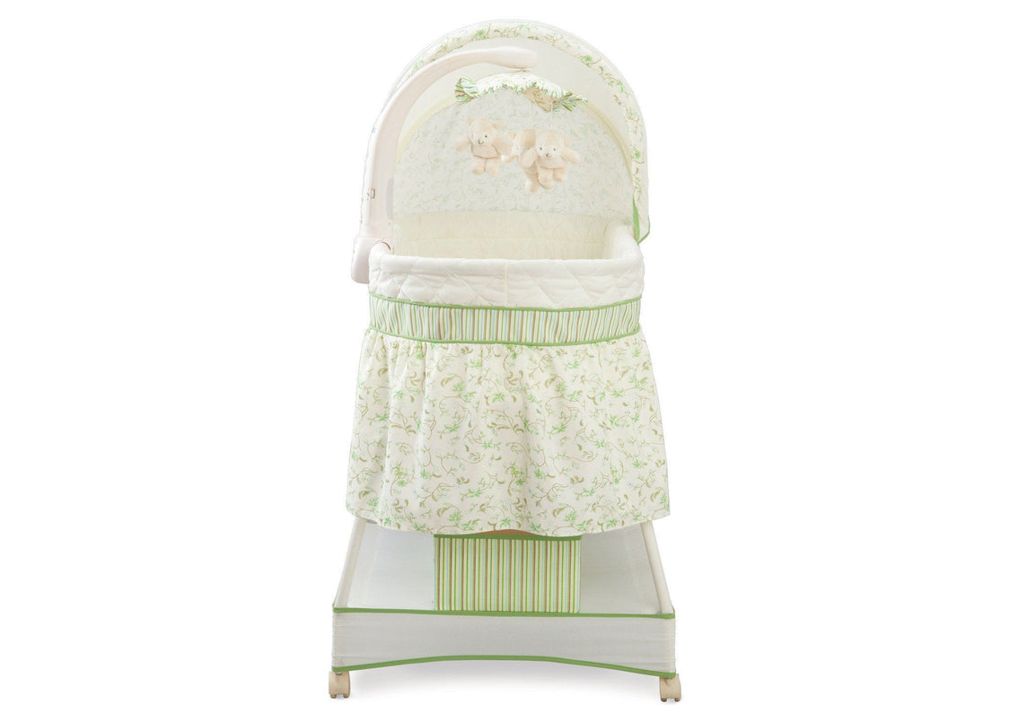 Delta Children Scarborough White (110) Smooth Glide Bassinet Front View b2b