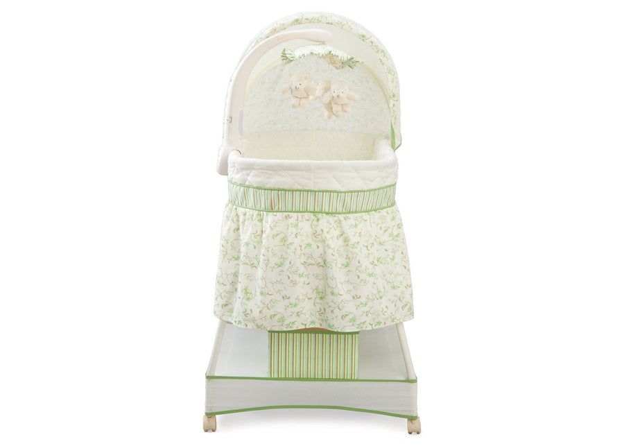 Delta Children Scarborough White (110) Smooth Glide Bassinet Front View b2b 7-Deluxe Gliding Bassinet