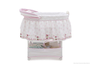 Delta Children Minnie Bows and Butterflies (695) Gliding Bassinet (27202), Full Right Side View with Canopy Option 1 h2h 3