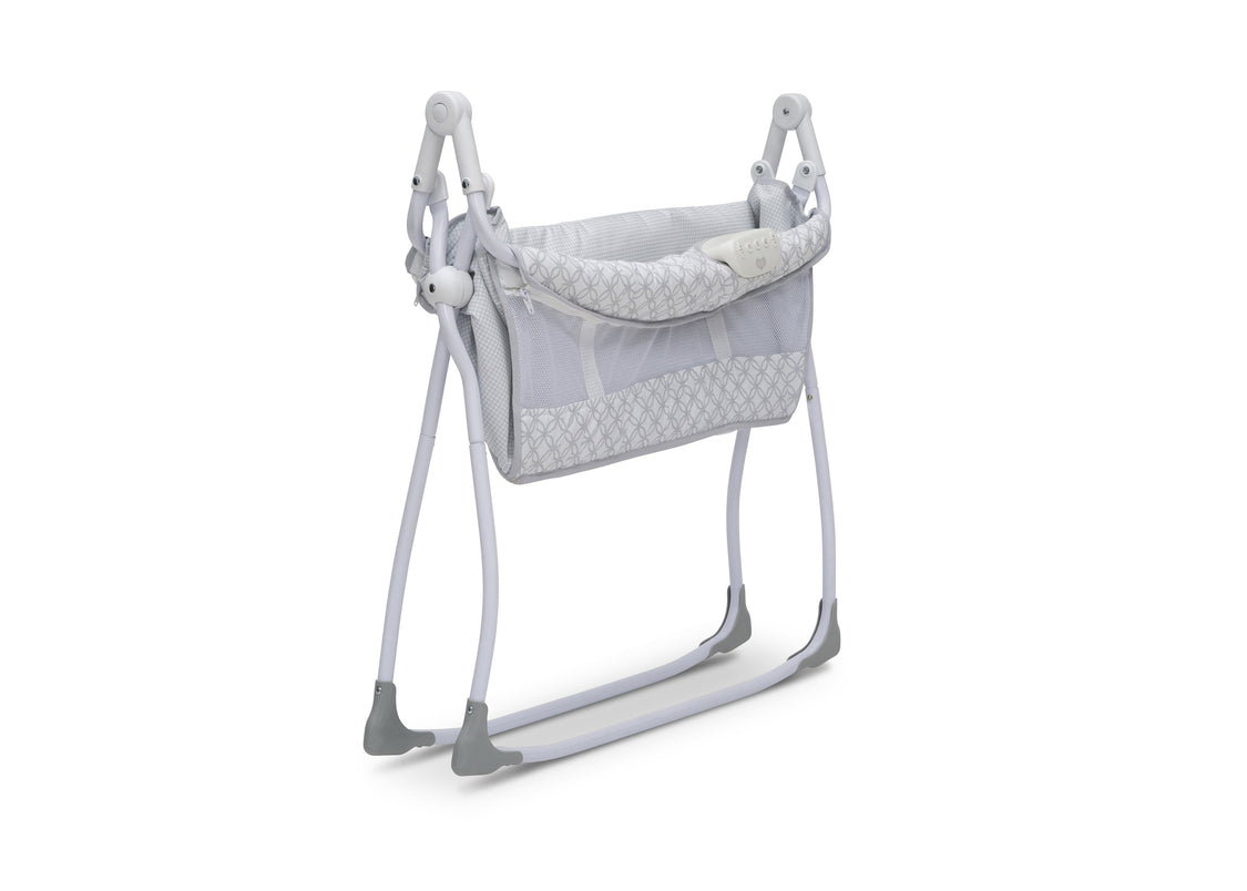 Delta Children Grey Infinity (434) Newborn Soothing Sleeper Bassinet, Folded View