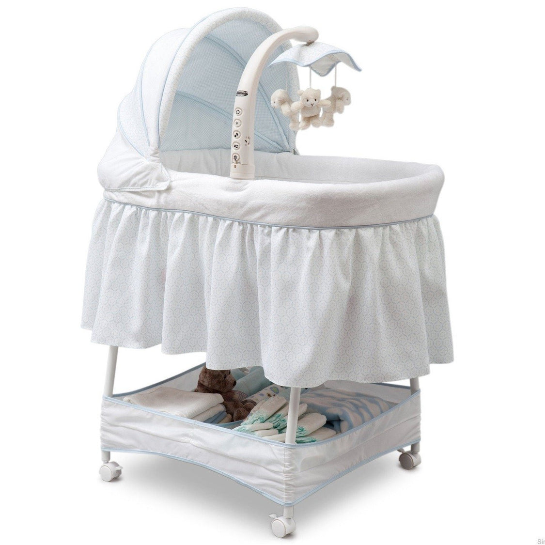 Delta Children Whisper (463) Slumber Time Elite Gliding Bassinet, Right Side View d1d