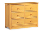 Delta Children Natural (260) Melody 6 Drawer Dresser, Left view c1c 3-Melody 6 Drawer Dresser