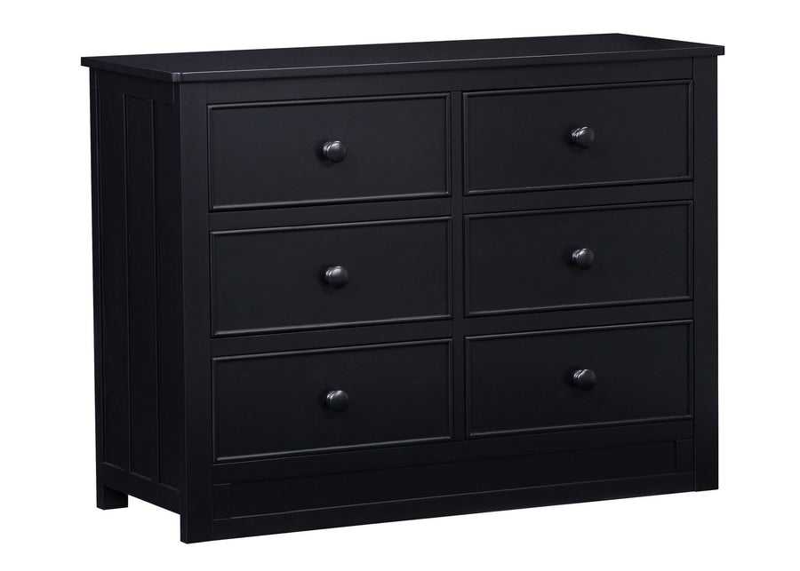 Delta Children Black (001) Melody 6 Drawer Dresser, Left view a1a 1-Melody 6 Drawer Dresser