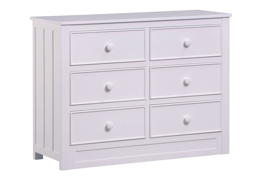 Delta Children White (100) Melody 6 Drawer Dresser, Left view a1a 2-Melody 6 Drawer Dresser
