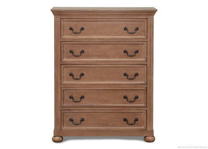 Simmons Kids Antique Walnut (267) Chateau 5 Drawer Dresser, Front View a1a 0