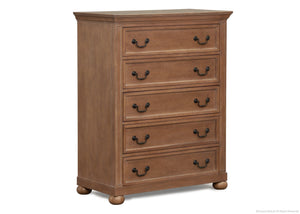 Simmons Kids Antique Walnut (267) Chateau 5 Drawer Dresser, Side View a2a 2