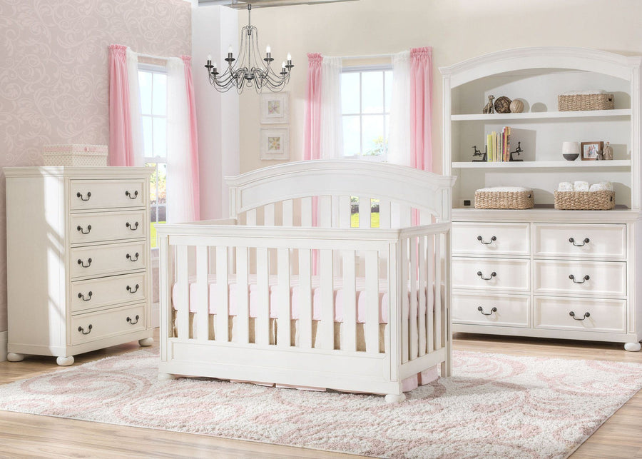 Simmons Kids Vintage White (120) Castille Crib 'N' More, Crib Conversion, Room View a1a 2-Castille Crib 'N' More