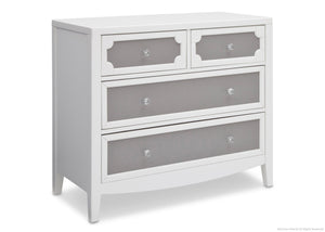 Simmons Kids Antique White/Grey (066) Hollywood 4 Drawer Chest Angle View a2a 0