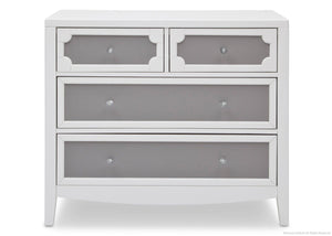 Simmons Kids Antique White/Grey (066) Hollywood 4 Drawer Chest Front View a1a 2