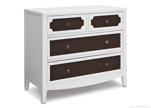 Simmons Kids White/Dark Chocolate (141) Hollywood 4 Drawer Chest Angle View b2b 5